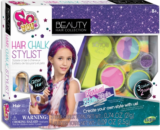 Tasia barviti obročki za lase z bleščicami