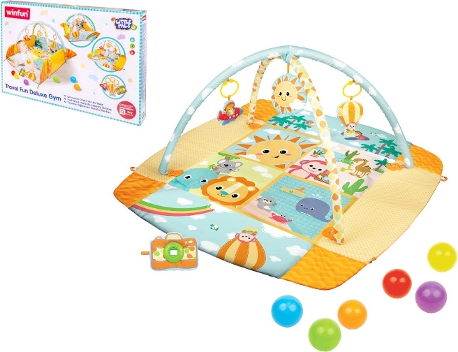 Potovalna igralna podloga z loki in žogicami