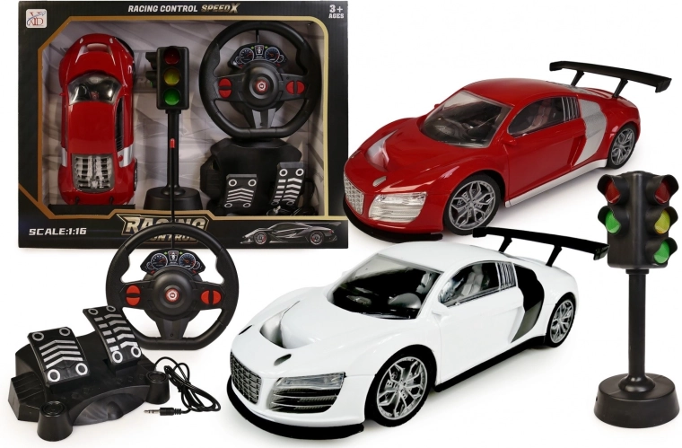 RC car with steering wheel and light signals