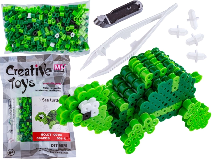 Likalne perlice 3D – morska želva (šablona), vrečka
