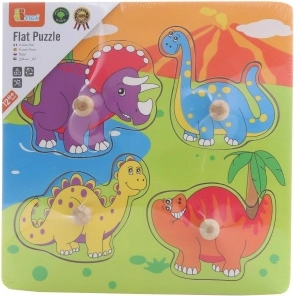 Lesena vstavljanka Pisani Dinozavri
