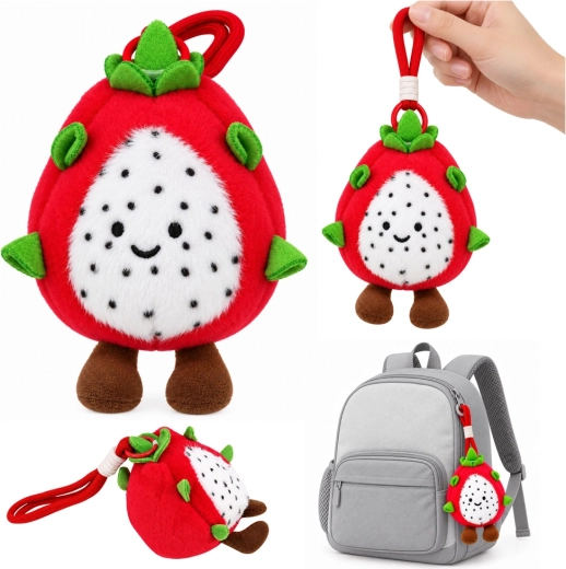 Plišast obesek z zmajevega sadeža pitaja s karabinom, 12 cm