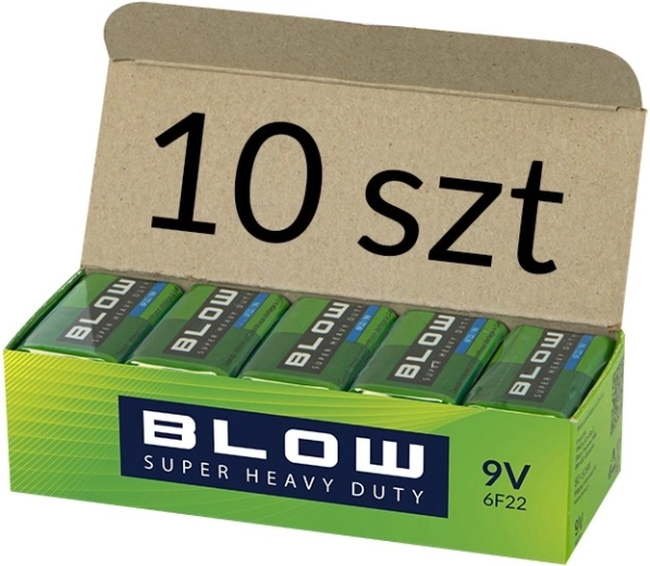 Baterije BLOW 9 V (6F22) Super Heavy Duty, pakiranje 10 kosov