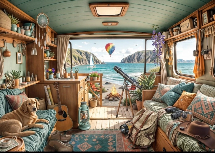 Sestavljanka Kampiranje ob obali 500 kosov BLUEBIRD