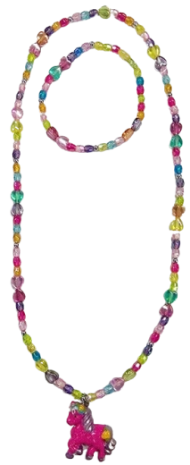 Komplet nakita z obeskom rožnati konjiček