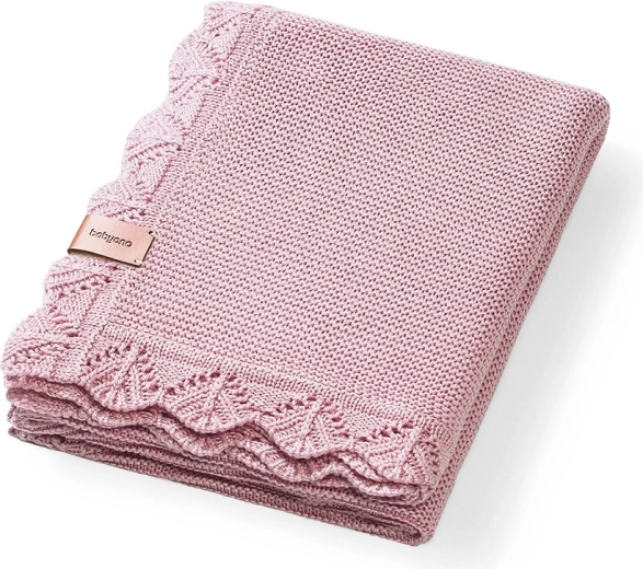 BabyOno pletena bambusova odeja Pink 75 × 100 cm