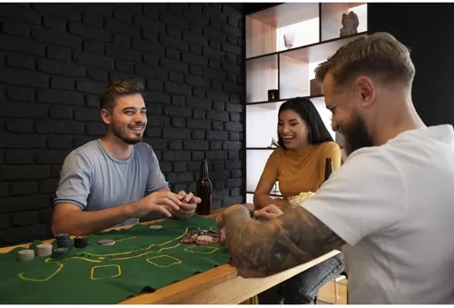 Green felt as a poker table anywhere