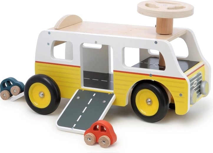 Vilac leseni poganjalček – kombi z garažo