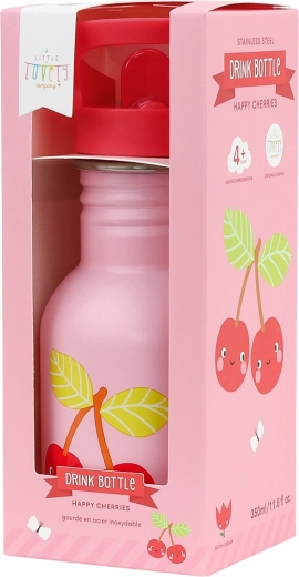A Little Lovely Company steklenička iz nerjavečega jekla 350 ml – vesele češnjice