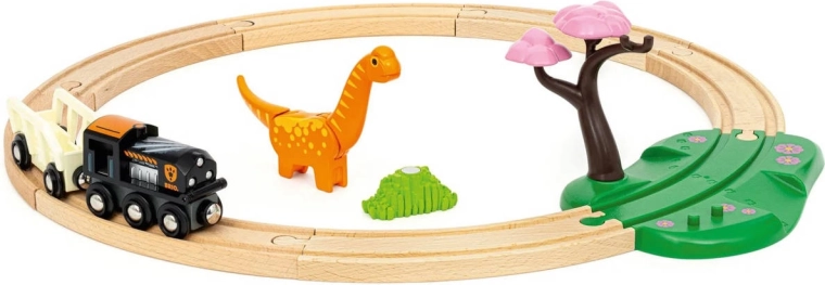 Circular wooden railway set