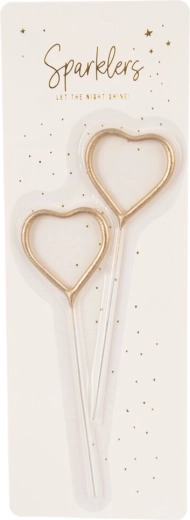 Zlate prskalice v obliki srca 16,5 cm (2 kosa)