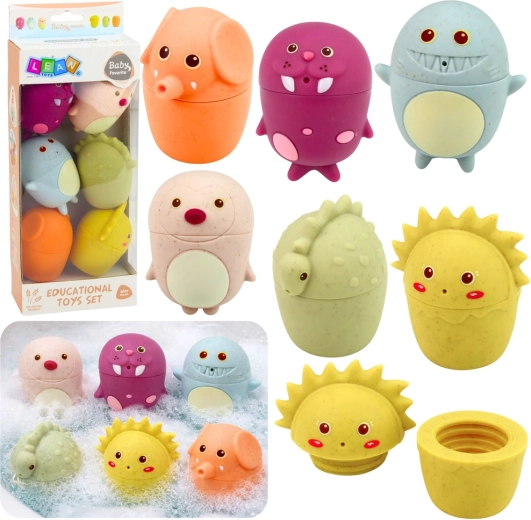 Senzorični komplet kopalnih igrač – mehke gumijaste živalske figurice, 6 kosov