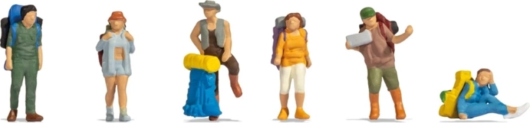 Noch komplet figuric na poti z nahrbtnikom (H0)