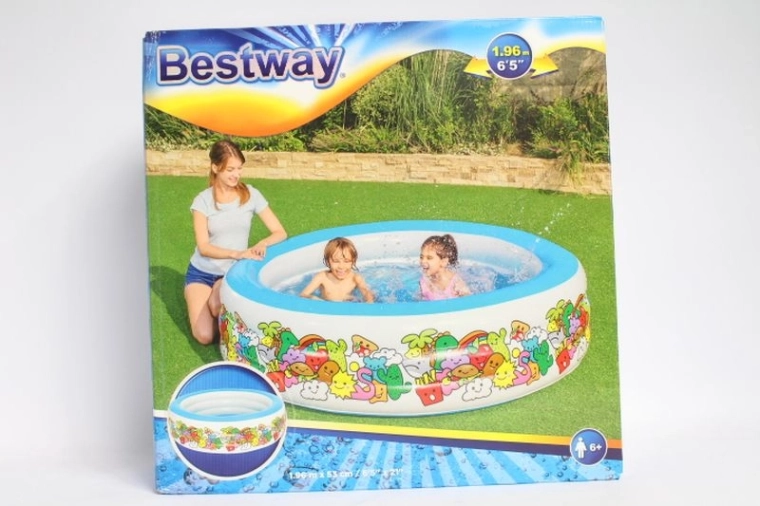 Otroški napihljiv bazen Bestway 196 × 53 cm z barvitim motivom