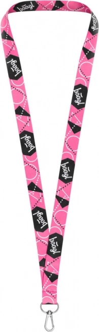 Rožnat obesek za ključe BAAGL – lanyard 45 cm iz odpornega poliestra