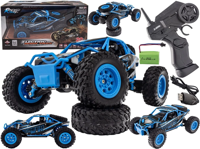 Radijsko voden desert truck 4WD 2,4 GHz 1:24 moder - 1 kos