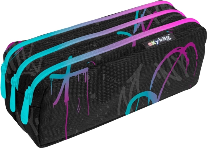 Peresnica (etui) s tremi zadrgami Graffiti girl