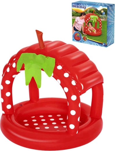 Bestway napihljiv otroški bazenček jagoda s strešico 91 × 91 × 91 cm