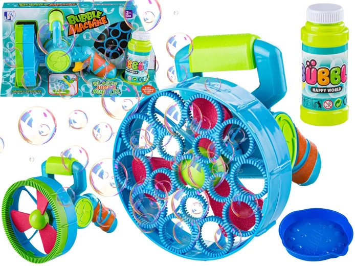 Automatic soap bubble gun with fan and refill - 1 piece