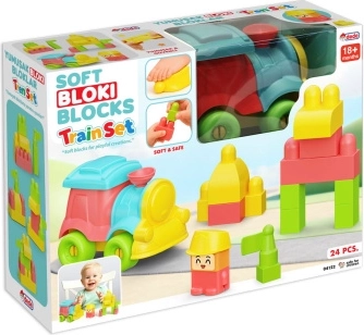 Mehke zložljive kocke z vlakcem (24 delov)