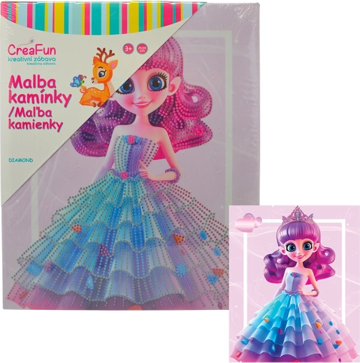 Diamantno slikanje – mavrična punčka 25 × 30 cm