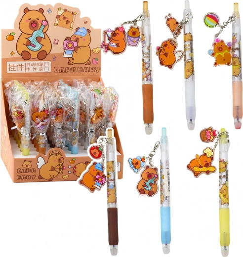 Gel pero Kapibara s pritrdkom, modro črnilo, 14,5 cm