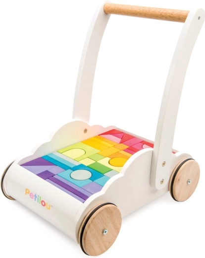 Leseni hojec Rainbow Cloud s kockami Le Toy Van