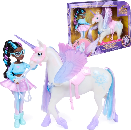Spin Master Unicorn Academy Layla in samorog Glacier Gemstone Magic s svetlobnimi in zvočnimi učinki