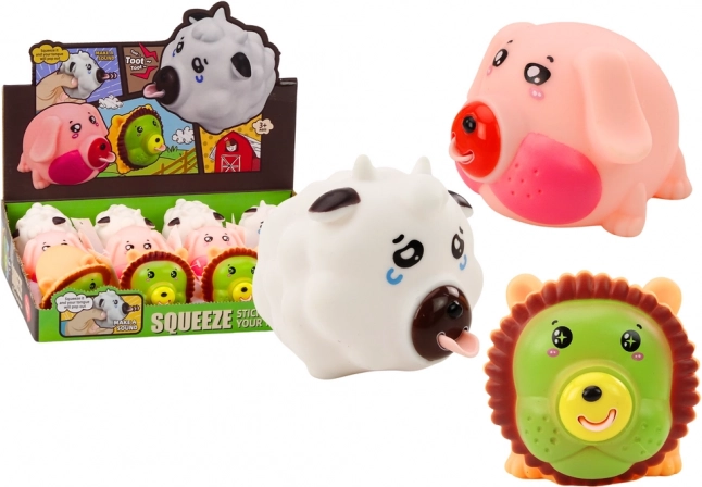 Živalski komolec Lev Prašič Krava Antistresna mehka figurica MIX