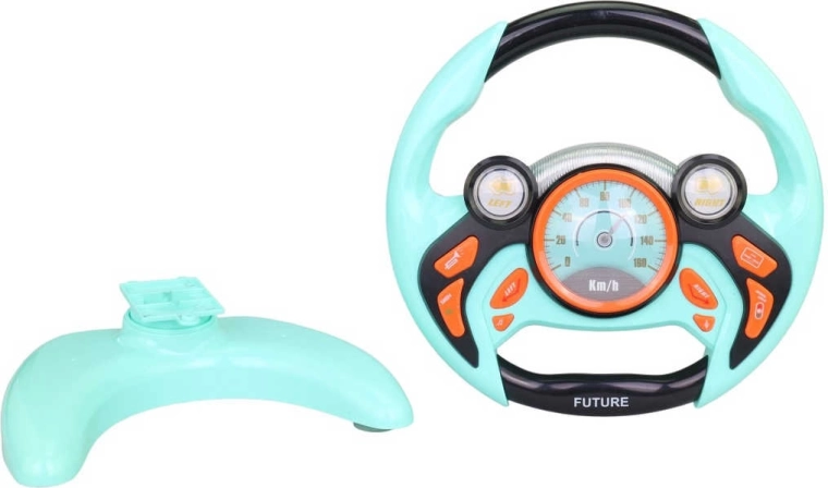 Rotating steering wheel for driving play