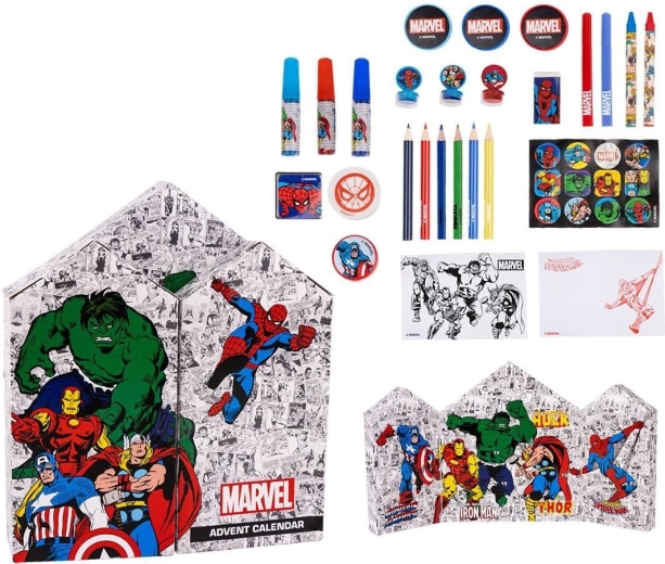 Avengers Advent calendar with art supplies