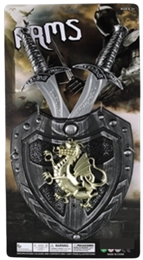 Viteški oklep – komplet ščita in dveh mečev za otroke