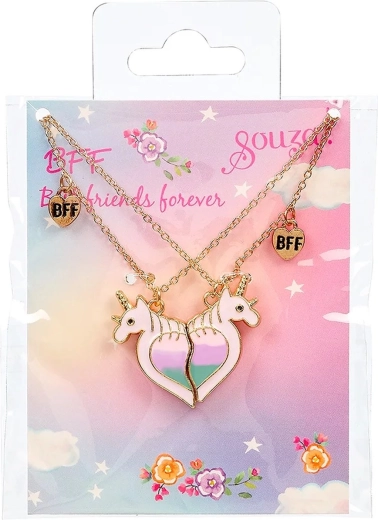 Souza! Darilni komplet BFF Unicorn z ogrlicama z motivom samoroga – 2 kosa