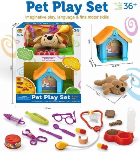 Plišasti kužek z uto in dodatki