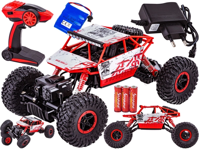 RC avto rock crawler 2,4 GHz 1:18 rdeč
