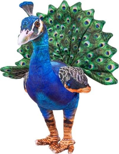 Plišasti pav 40 cm – realistična dekoracija in ljubkovalni spremljevalec za otroke