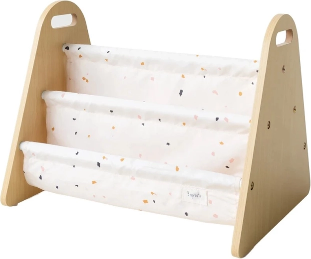 3 Sprouts dvostransko stojalo za knjige terrazzo cream