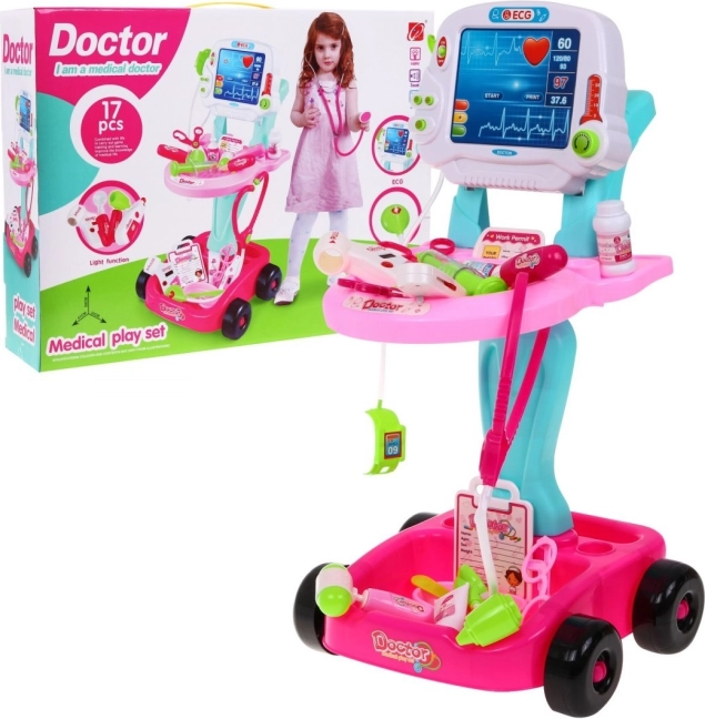 Otroški roza medicinski voziček