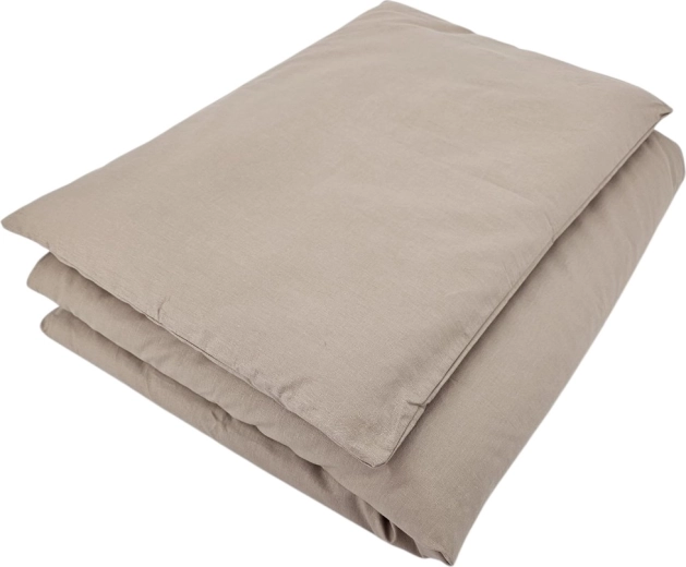 Bombažna posteljnina za otroško posteljico, 2-delna, 90 × 120 cm – Temno bež