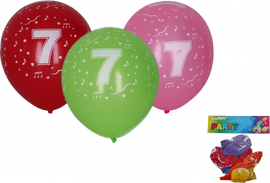 Nafukljivi baloni 30 cm s številko 7 – set 5 kos