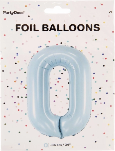 Folijski balon številka 0 moder 86 cm