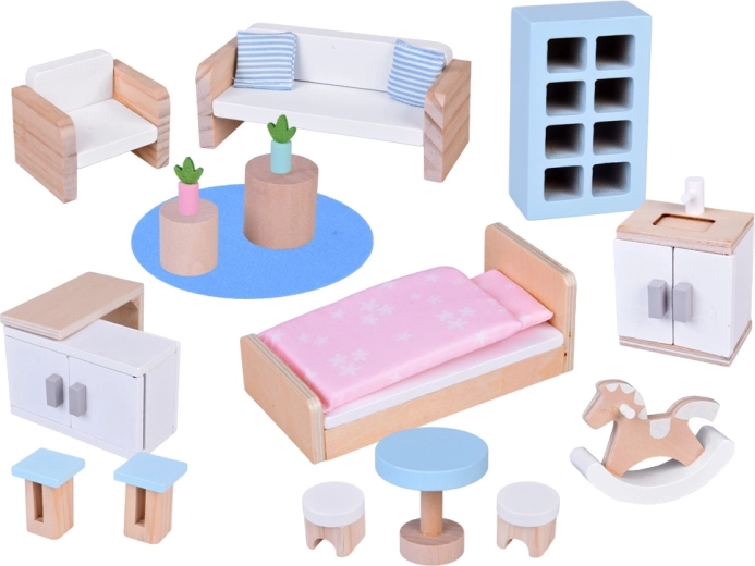 Bogat komplet lesenega pohištva