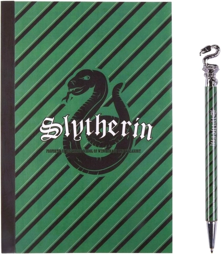 Zvezek A5 in kemični svinčnik z motivom Slytherin