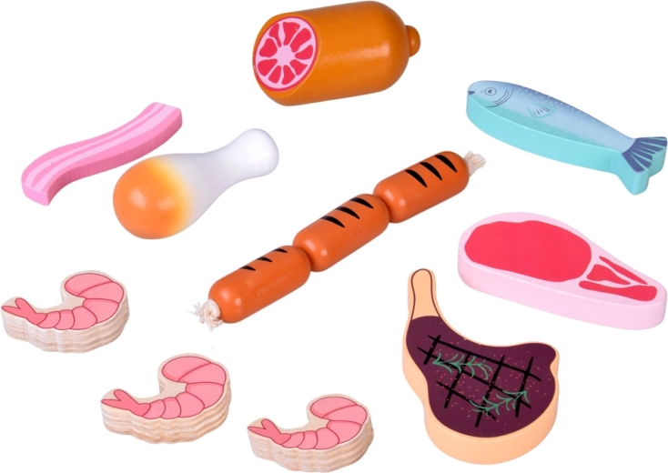 Realističen komplet mesa in morskih sadežev