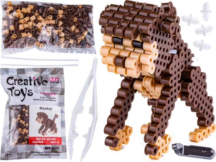 Iron-on beads 3D monkey in a pouch