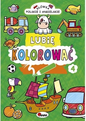 Otroške pobarvanke Lubię kolorować – poljske in angleške besede