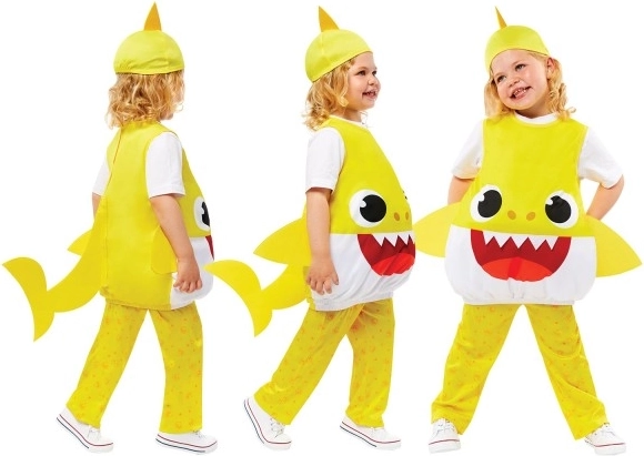 Kostum Baby Shark rumen za otroke od 3 do 4 let