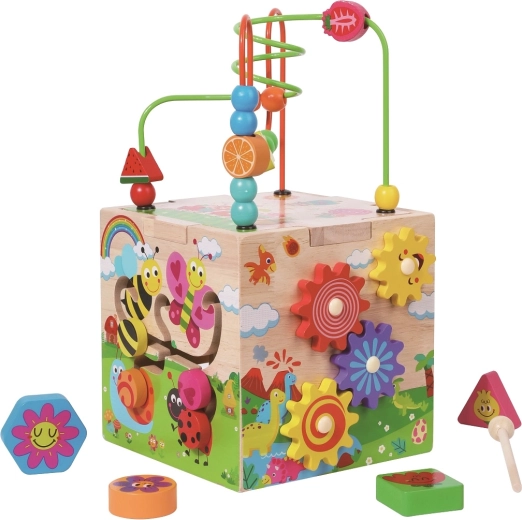 2Kids Toys motorična kocka z labirintom – veseli živalski motivi