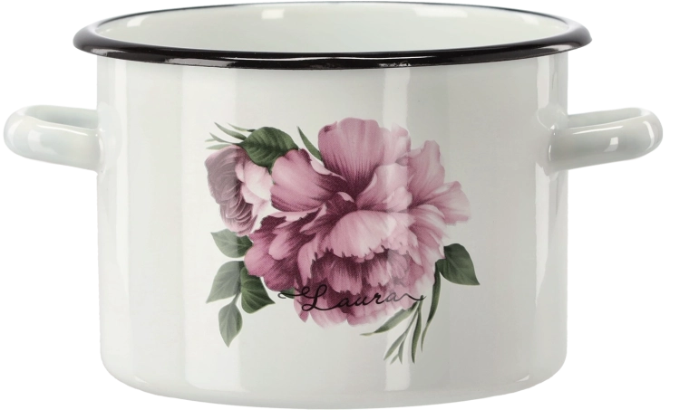 Emajliran lonec 3 l, 18 cm, bel Potonika LAURA