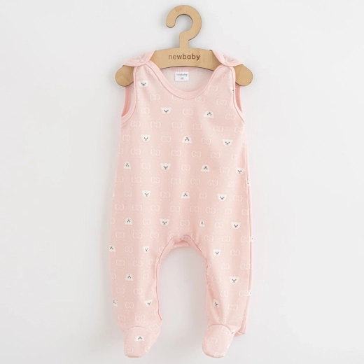 Otroški pajac New Baby Classic II z medvedkom, bel – Velikost 68